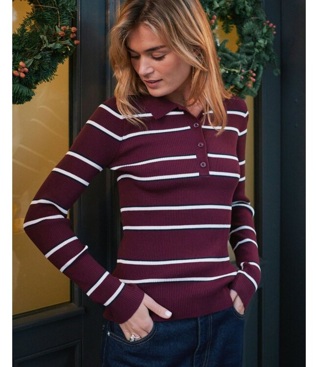 Jillan Polo Knit Blouse
