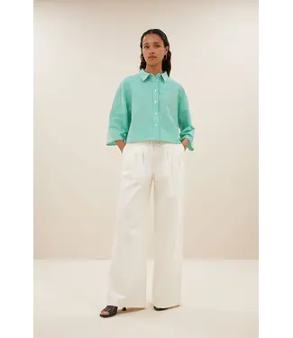 Bernie Blouse Green Seer Stripe