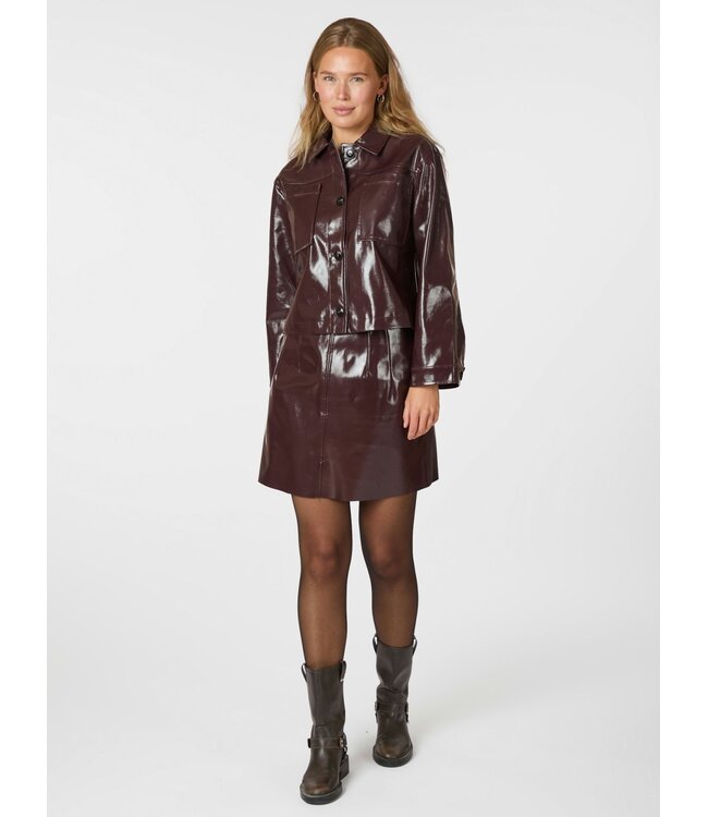Hemie Patent Skirt Burgundy