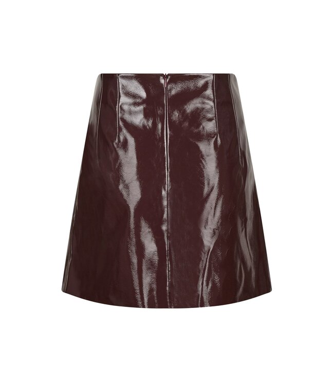 Hemie Patent Skirt Burgundy