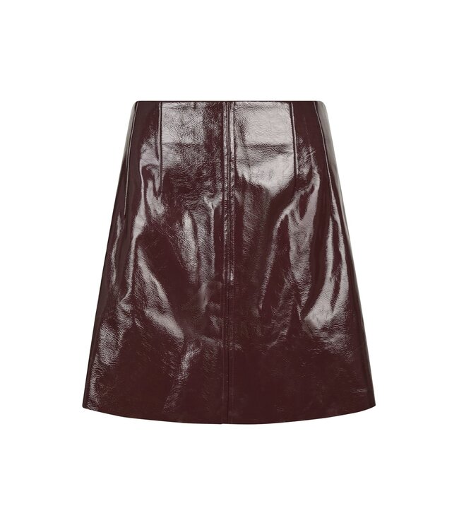 Hemie Patent Skirt Burgundy