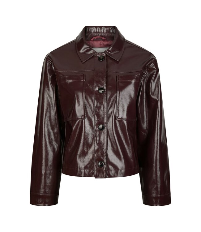 Emilia Patent Jacket Burgundy
