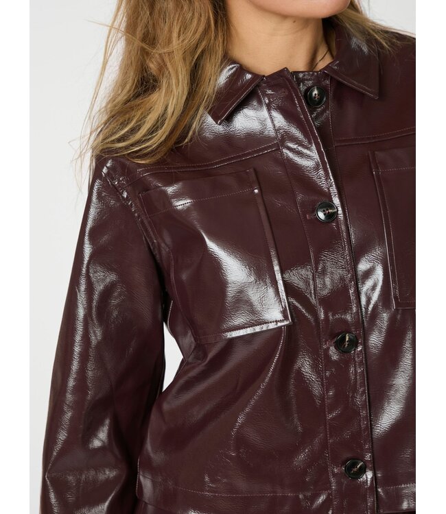 Emilia Patent Jacket Burgundy