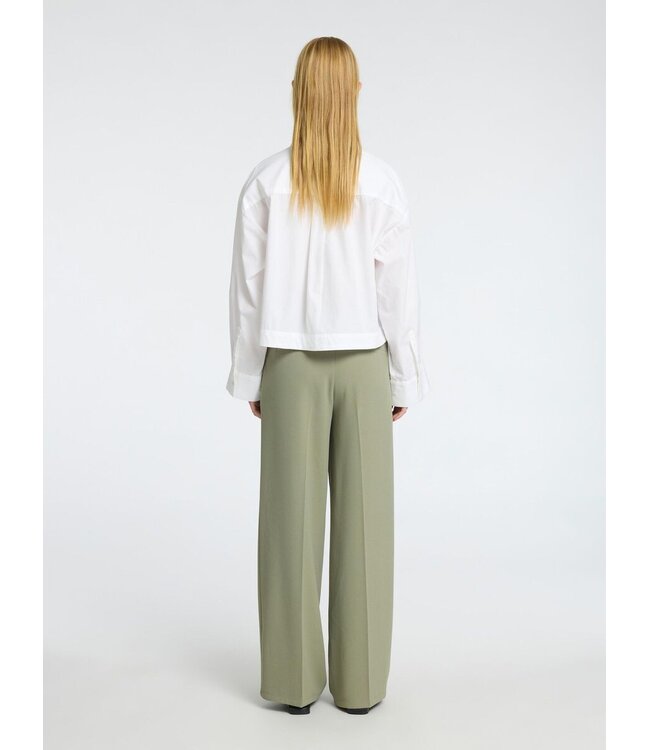 Astha Cropped Boxy Shirt White