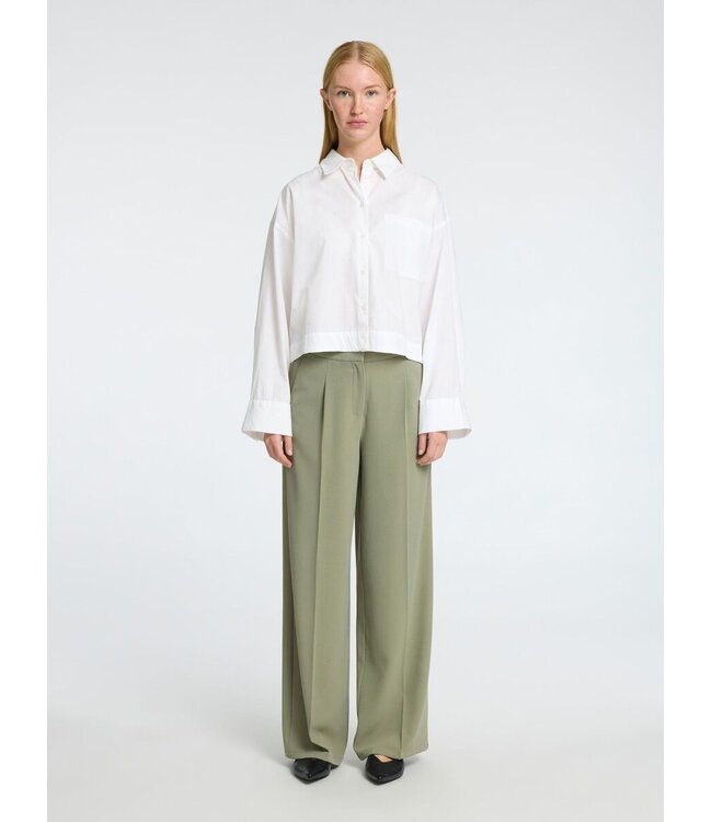 Astha Cropped Boxy Shirt White