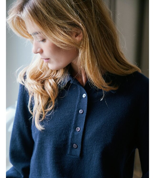 Genea Knit Polo Blouse