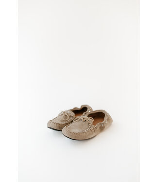 Calla Suede Studs Beige Loafers
