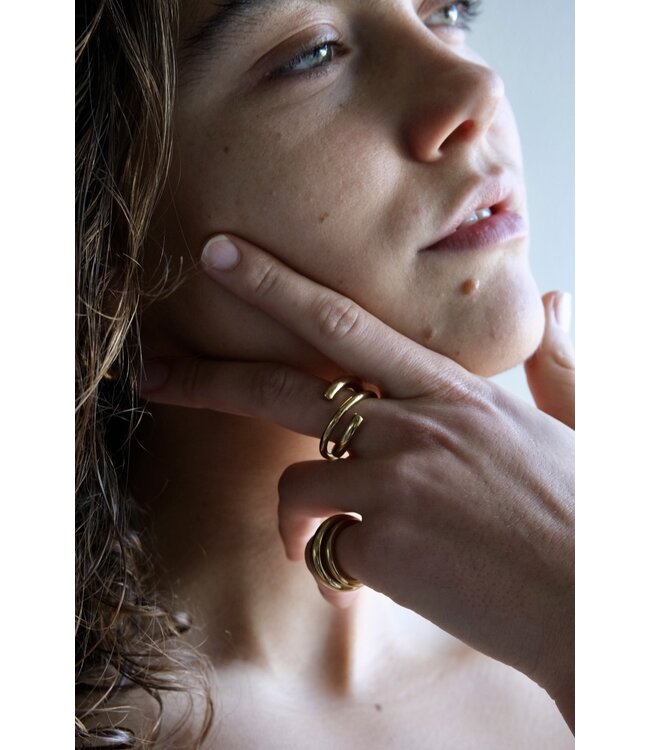 Cutted Ring Gold Plated