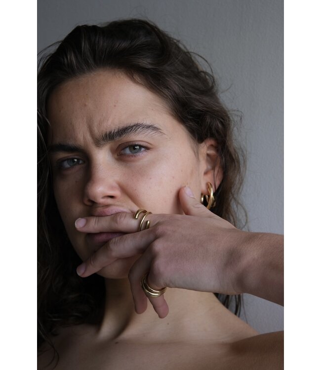 Cutted Ring Gold Plated