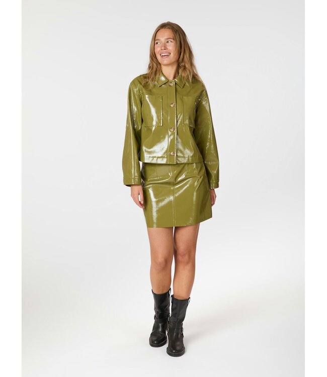 Hemie Patent Skirt Olive