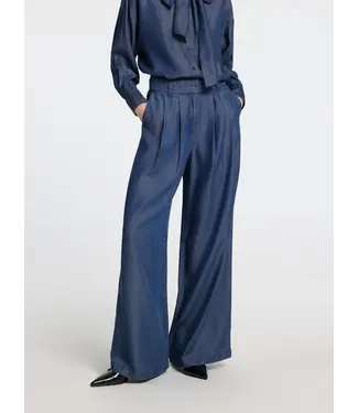 Janna Pleated Chambray Pants