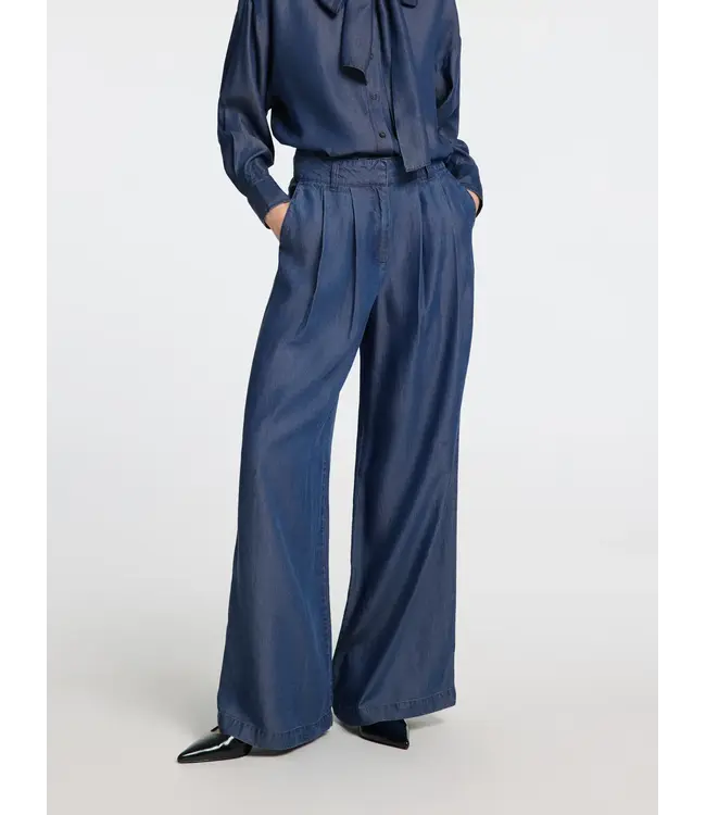 Janna Pleated Chambray Pants