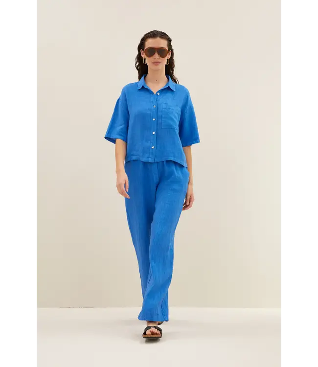 Robyn Linen Pants Queens Blue