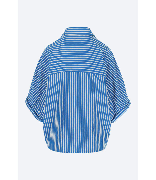 Morris Blouse Cobalt Stripe