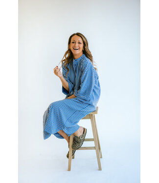 Ivy Dress Cobalt Stripe