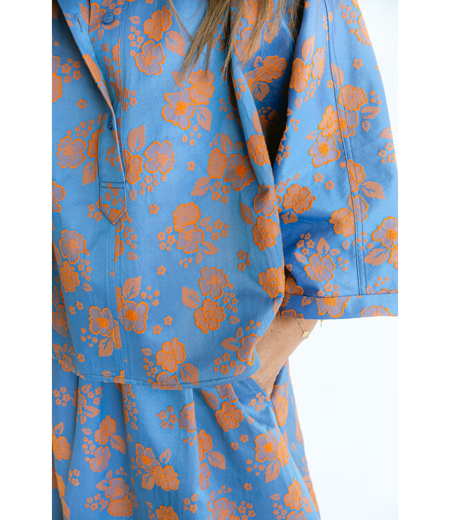 Maya Blouse Blue Flower