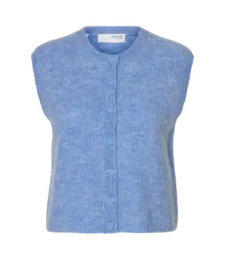Lulu Button O-neck Knit Cornflower