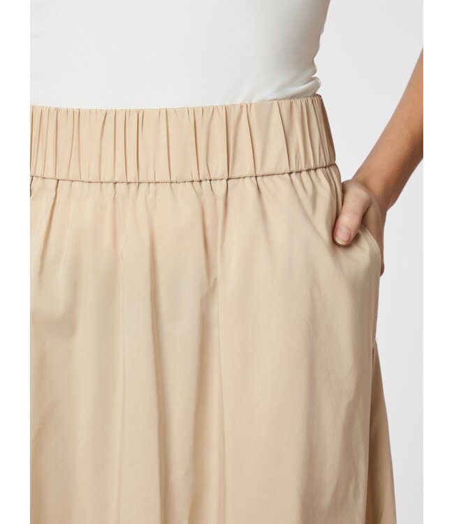 Yara Long Poplin Skirt Dark Sand