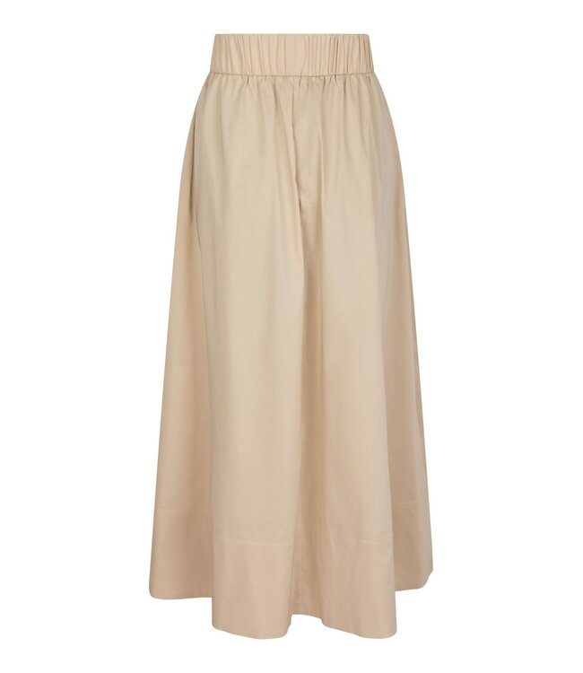 Yara Long Poplin Skirt Dark Sand
