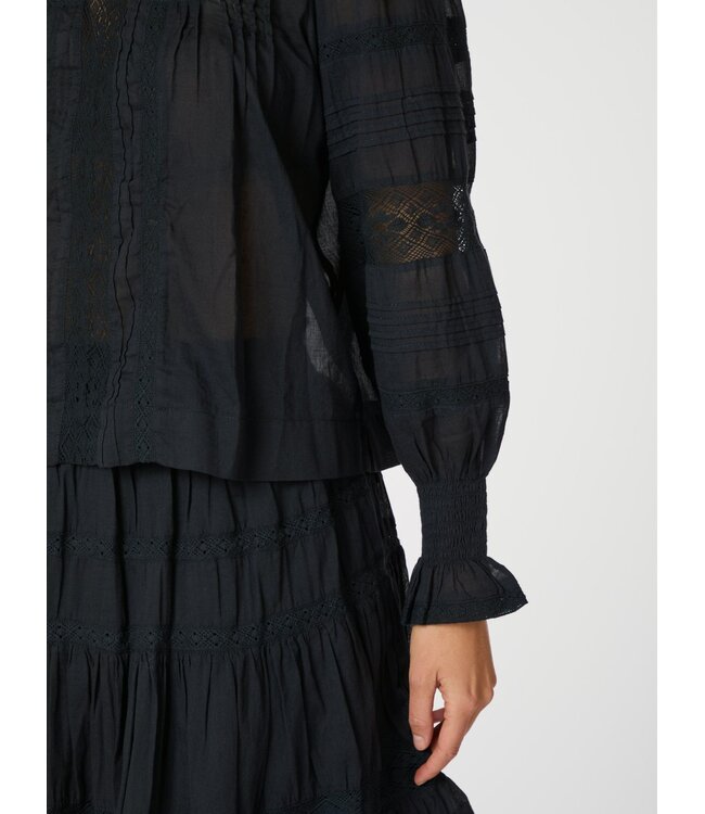 Ebba S Voile Blouse Navy