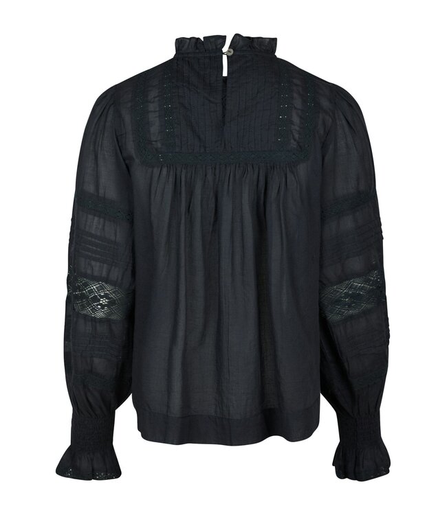 Ebba S Voile Blouse Navy