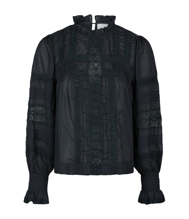 Ebba S Voile Blouse Navy