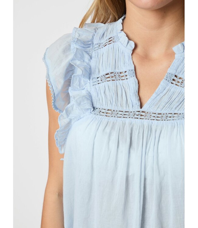 Jayla Voile Top Light Blue