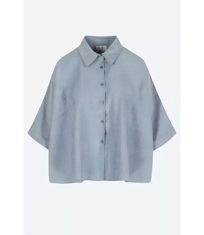 Mette Blouse Uni Ice Blue