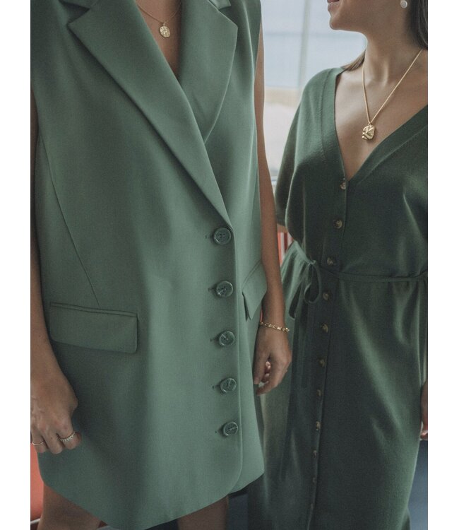 Helena Waistcoat Dress Sage