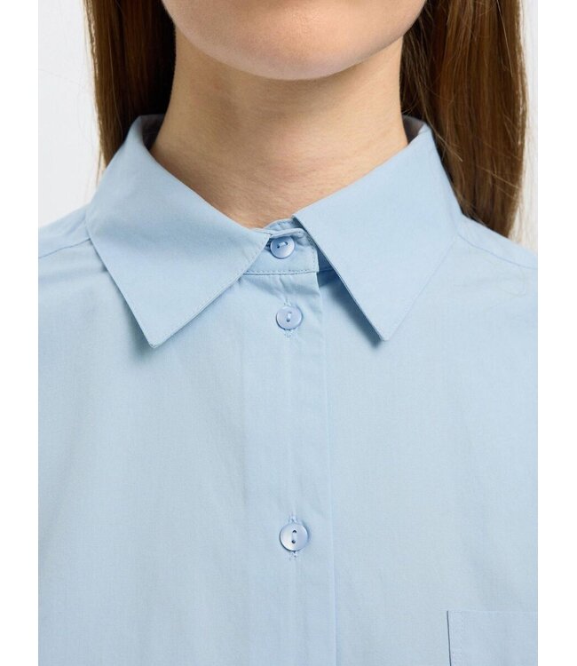Astha Cropped Boxy Shirt Cashmere Blue