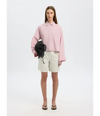 Astha Cropped Boxy Shirt Blanched Mauve