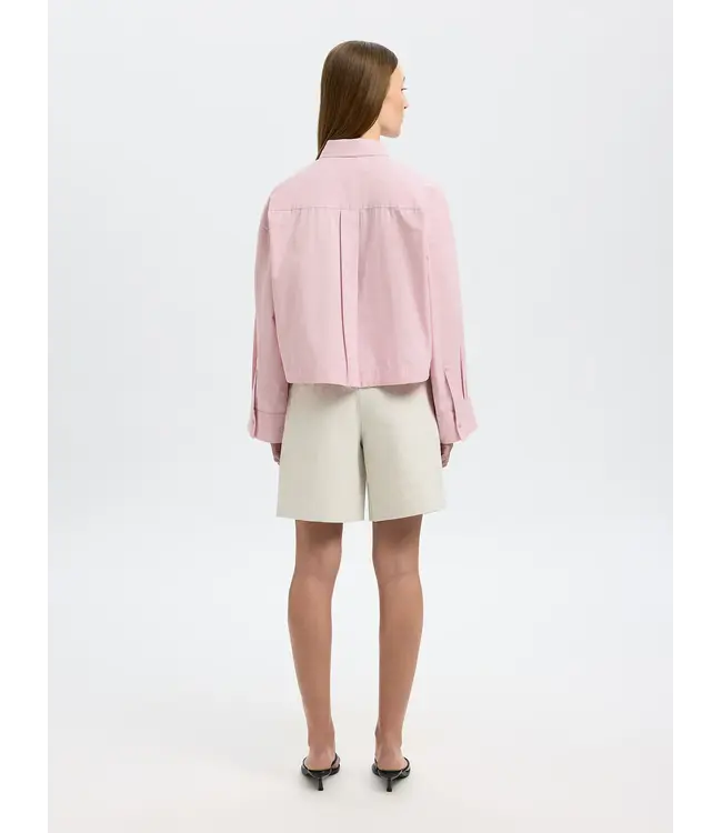 Astha Cropped Boxy Shirt Blanched Mauve