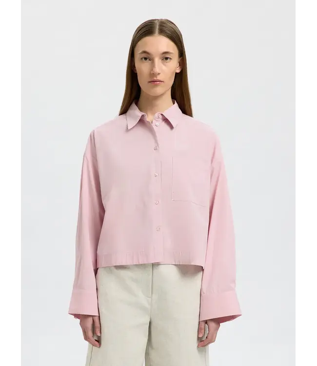 Astha Cropped Boxy Shirt Blanched Mauve