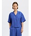 Lyra 2/4 Boxy Linen Blend Shirt Dazzling Blue