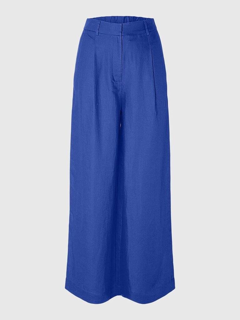 Lyra Wide Linen Blend Pants Dazzling Blue