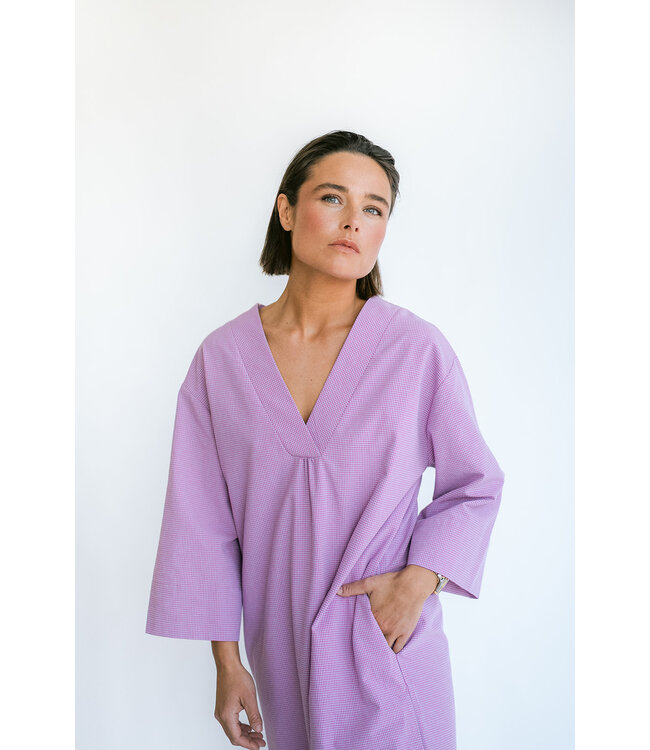 Lena Dress Fuchsia Checks