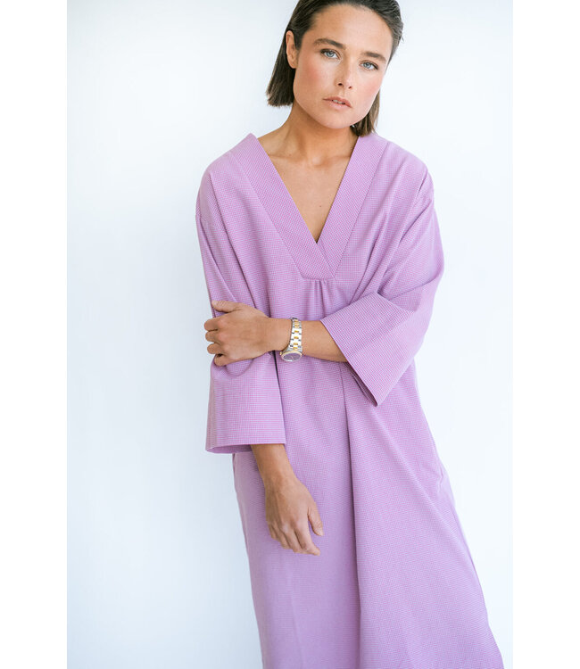 Lena Dress Fuchsia Checks