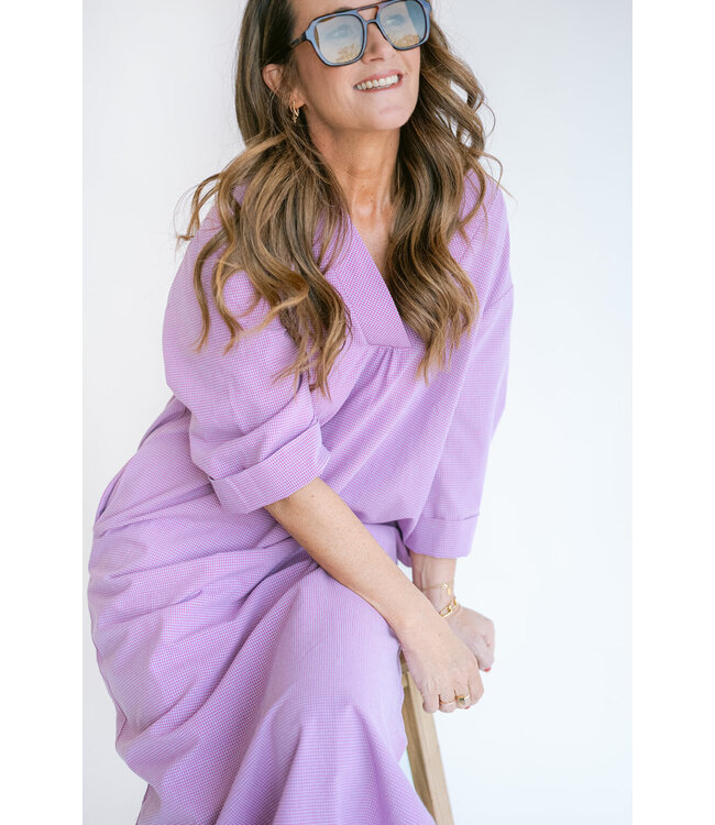 Lena Dress Fuchsia Checks