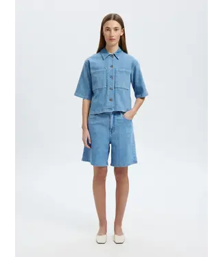 Anya Pleated Denim Short