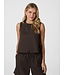 Svetlana Linen Top Dark Brown