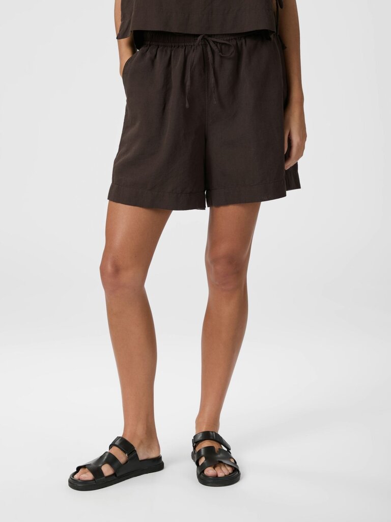 Shala Linen Shorts Dark Brown