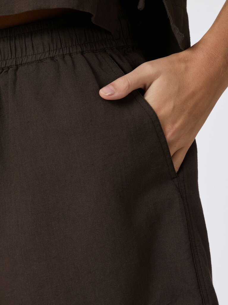 Shala Linen Shorts Dark Brown