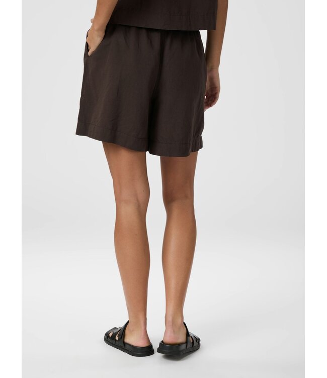 Shala Linen Shorts Dark Brown