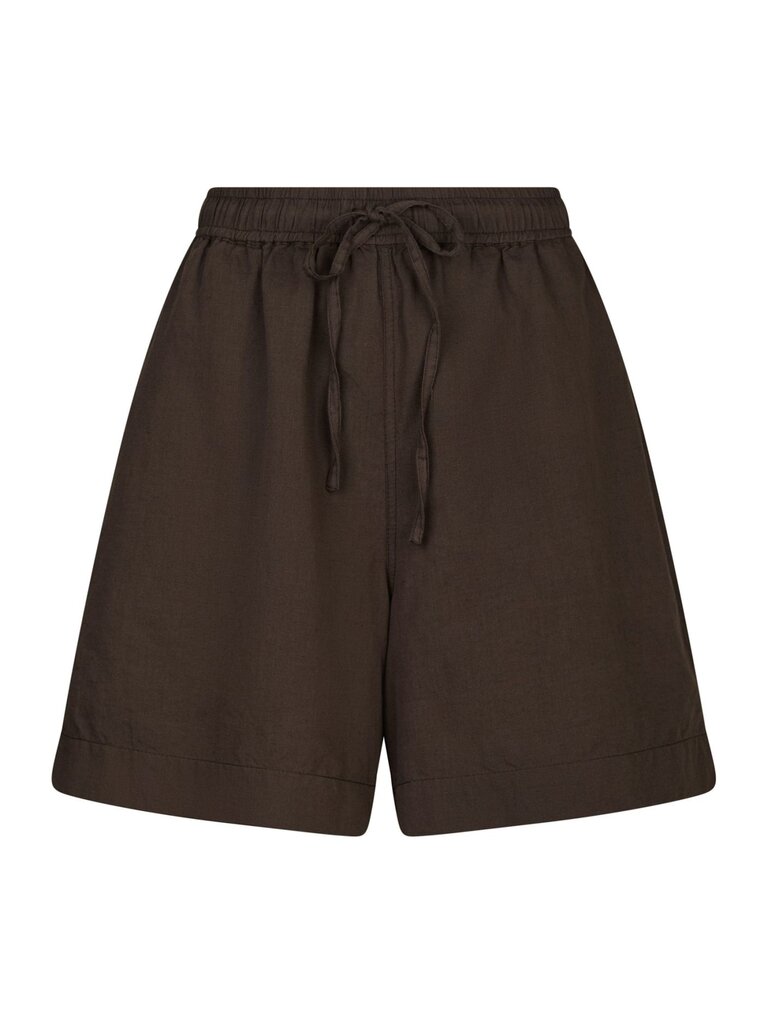Shala Linen Shorts Dark Brown