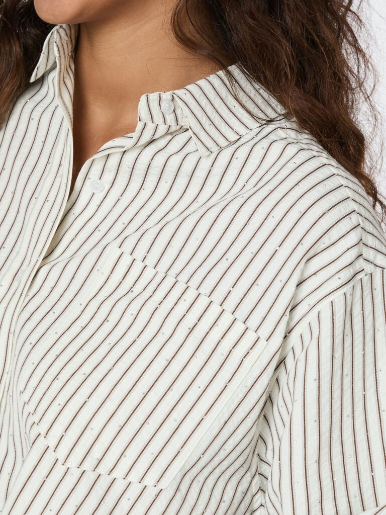 Dalma Crepe Stone Shirt Brown