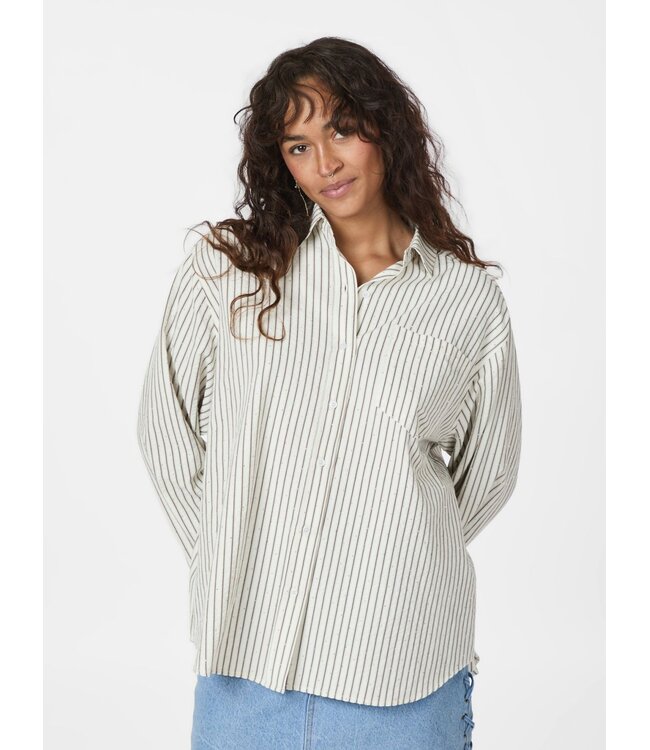 Dalma Crepe Stone Shirt Brown