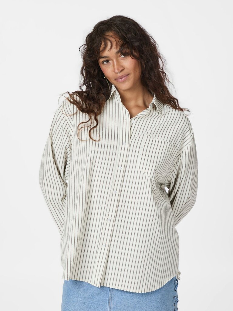 Dalma Crepe Stone Shirt Brown