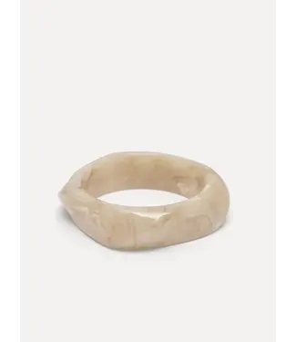 Resin Bangle Armband Rectangle Creme