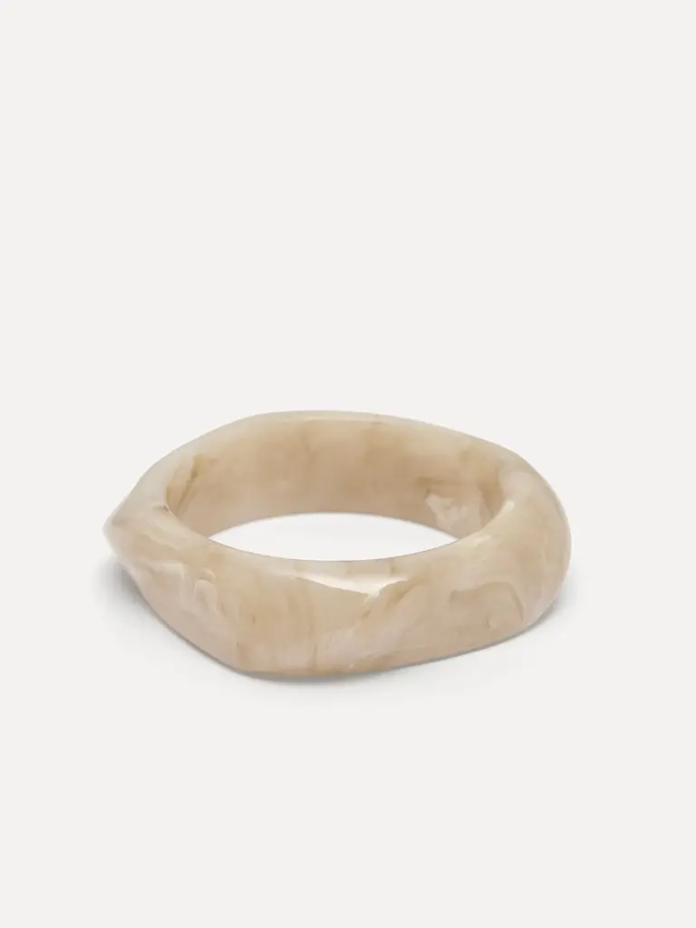 Resin Bangle Armband Rectangle Creme