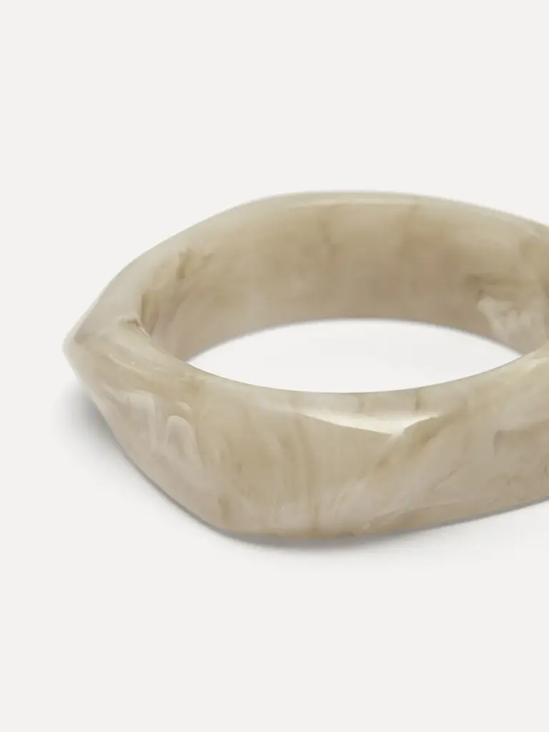 Resin Bangle Armband Rectangle Creme